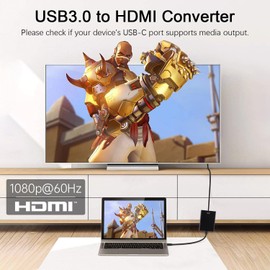 GIILAVY USB to HDMI Adapter for Monitor: USB 3.0 to HDMI for PC Laptop MacBook Supports Windows MacOS (LAFS-Z1)