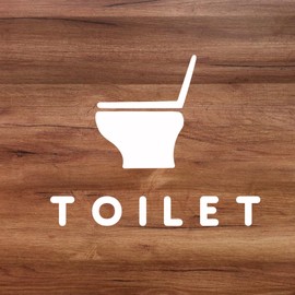 nicotto Room Sign Door Sticker TOILET Toilet Seal Simple Stylish Cut Letter Cutting Sheet 3.5 x 4.3 inches (8.9 x 11 cm) Outdoor Indoor (White)