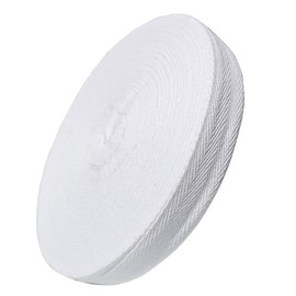 Twill Tape Ribbon 50 Yards 1/2 inch, Cotton Soft Natural Herringbone Webbing Tape Sewing Twill Ribbon Tape for Sewing DIY Crafts Home Decor (White, 1/2Inch)