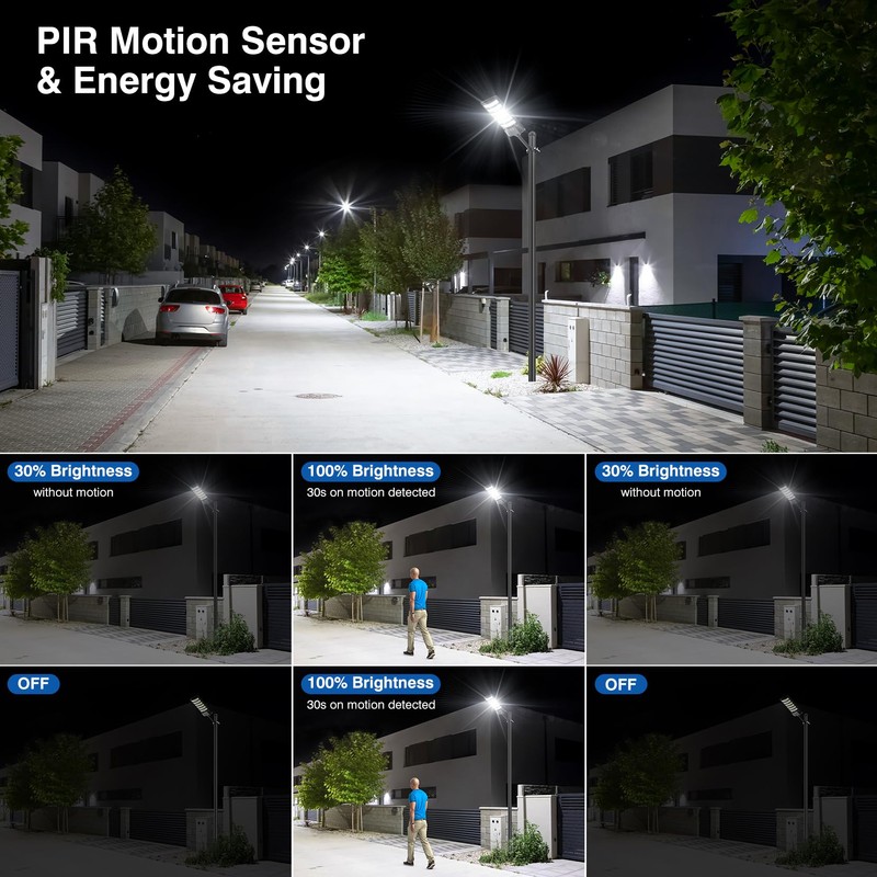 Solar Street Lights Outdoor Waterproof,48000LM 320°Wide Angle Flood Light, LED