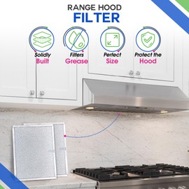 Bagean Stove Hood Vent Filter 11.25" x 8.25" 99010196 Compatible with Broan Range Hood Filter Replacement and Nutone Kitchen Exhaust Fan - Aluminum Screen Blocks Grease & Filters Oven Air (2-Pack)