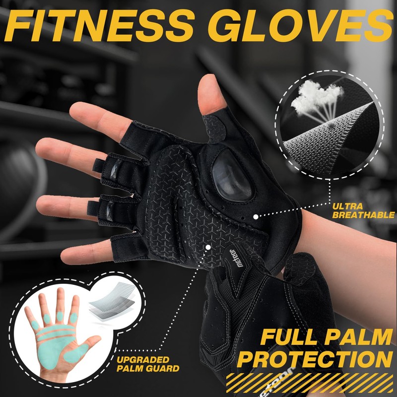 Meteor Advanced Exercise Gloves for Men & Women: Ventilated, Full