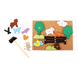 Bigjigs Toys Pin-a-Shape (Farm) - Tap Tap Art Set