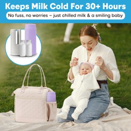 Portable Breast Milk Cooler Bottle: 24H Cooling Time, 2 x 150ml/5Oz, Durable BPA-Free Breastmilk Storage Bottles, Breastmilk Cooler, Travel Breastfeeding Milk Chiller for Baby