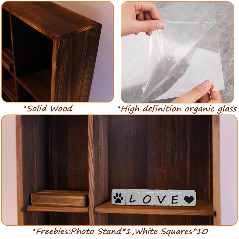Sofunii Pet Memorial Shadow Box with Shelves for Dogs or