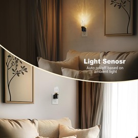 JandCase Night Light, Night Lights Plug into Wall, Modern Nightlight with Dusk to Dawn Sensor, 0-100LM Dimmable Night Light, Soft White Crystal nightlights for Bathroom Hallway Home Decor, 1Pack