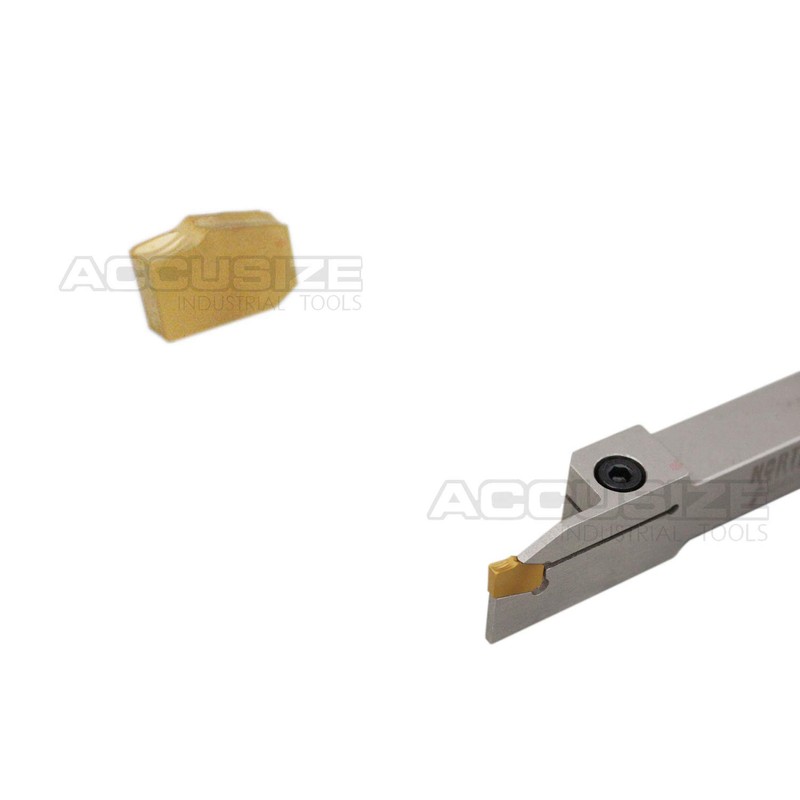 Accusize Industrial Tools 1/2'' Heavy Duty Indexable Grooving/Cut-Off Holder, Nickel