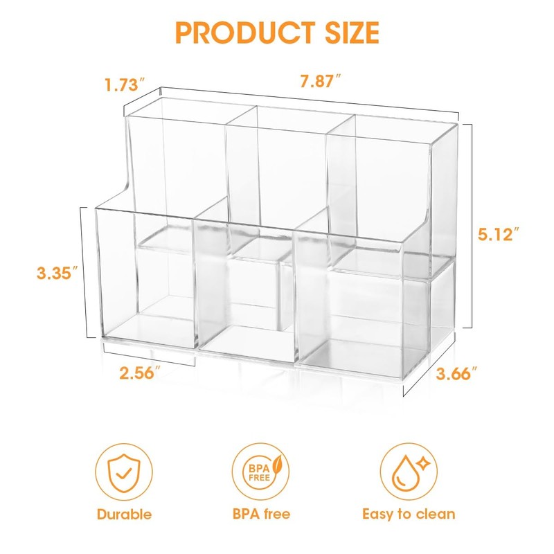 AIEVE Drink Packet Organizer, 2-Tier Water Flavor Packet Holder for