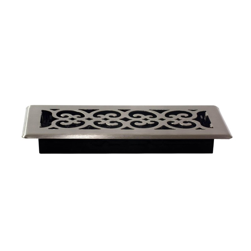 Decor Grates (4-Pack) SPH410-NKL Scroll Design Floor Register, 4x10 Inches,