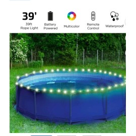 HGLO Merkury H2GLO 39' Color-Changing Rope LED lights, Best for 12' Pools w/Remote X2