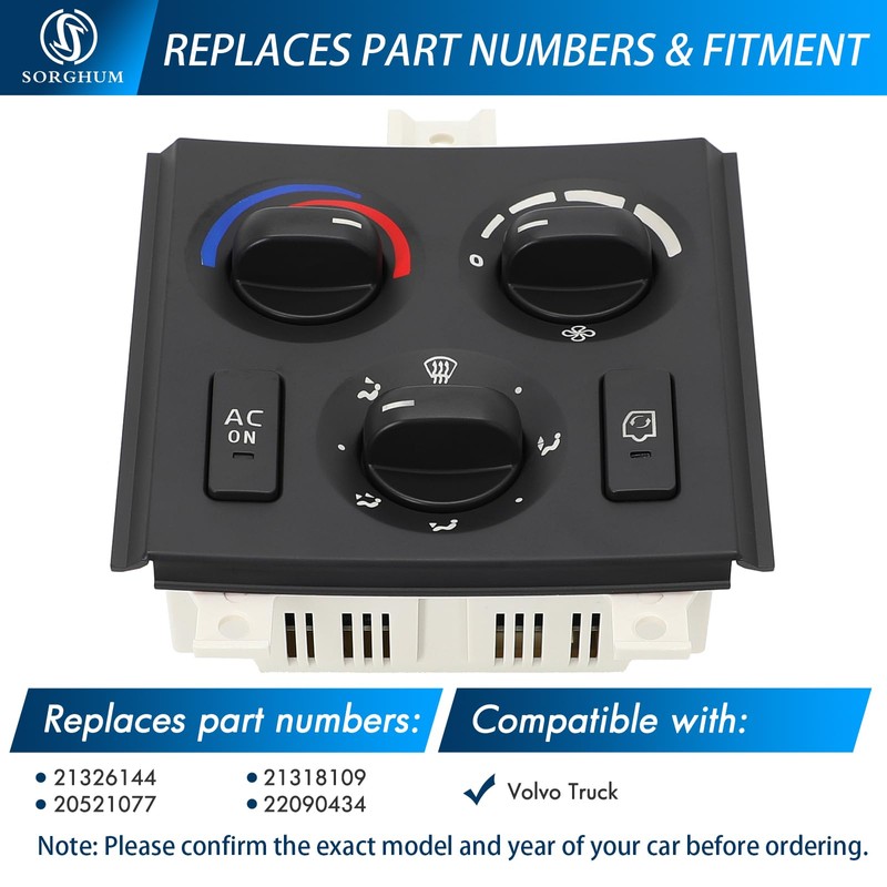 Sorghum Climate Control Module - A/C Control Panel Module 12V