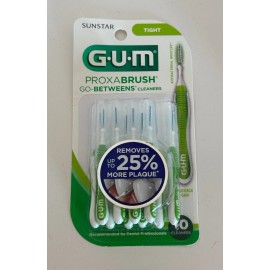 GUM Proxabrush Go-Betweens Interdental Brushes, Tight, Plaque Removal, 10 Count