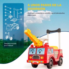 Mytek Montable Carrito Para Niño Impulsor Bombero Rojo Mytoy 5504