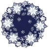 Simhomsen Set of 4 Embroidered Snowflakes Round Doily, Place-mats Round