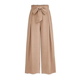 PRETTYGARDEN Women's Wide Leg Work Pants Business Casual High Waisted Loose Palazzo Trouser Summer Clothes (Camel,Large)