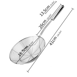 Strainer Skimmer, Stainless Steel Spider Strainer, Ladle for Pasta, Spaghetti, Noodles and Frying in Kitchen – 6 Inches Bowl