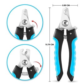 Wolfi Cortauñas Perro y Lima de uñas Color Azul | Cortauñas para Mascota con Mecanismo de Corte Seguro para Cuidado e higiene | Accesorio para Mascota de Uso Veterinario Profesional (Rojo)