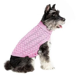 NACOCO Classic Dog Sweater Knitted Turtleneck Dog Sweater Warm Winter Clothes for Small Dogs Puppy Cat (X-Small, Pink)