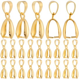 SOFPLATE 1 Box 100Pcs Pinch Bails Metal Pinch Clip Bail Clasp Dangle Bead Necklace Pendant Connector Brass Pinch Clasp Findings for jewellery Making Clasps Supplies DIY Necklace Earrings Bracelet