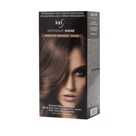 ION Intensive Shine Permanent Liqui-Creme Hair Color Kit Fade Resistant Gray Coverage 2.5 Times More Shine Brilliant Long Lasting Color - Medium Bronze 7NWB