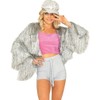 Funky Fringe Silver Disco Plus Size Womens Jacket 1X