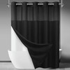 SORTTO No Hook Slub Textured Shower Curtain with Snap in