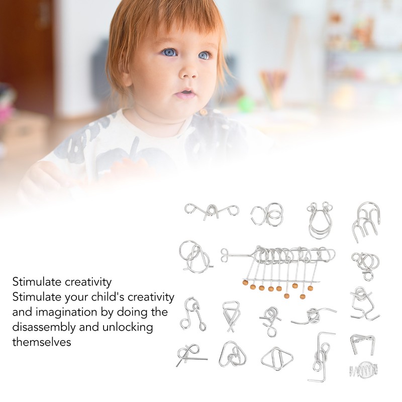 Metal Wire Puzzles Educational Logical Thinking Development Interlock Puzzles Set