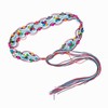 ILuvatar Women's tassel knotted belt Colorful woven waistband women's Bohemian