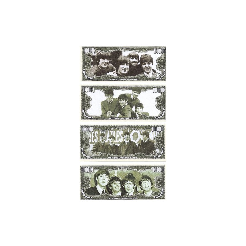 The Beatles $Million Dollar$ Novelty Bills Complete Set of 4