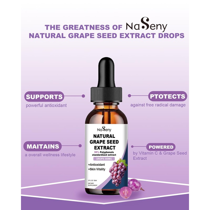 Natural Grape Seed Extract Drops-300 mg Grape Seed Extract Liquid