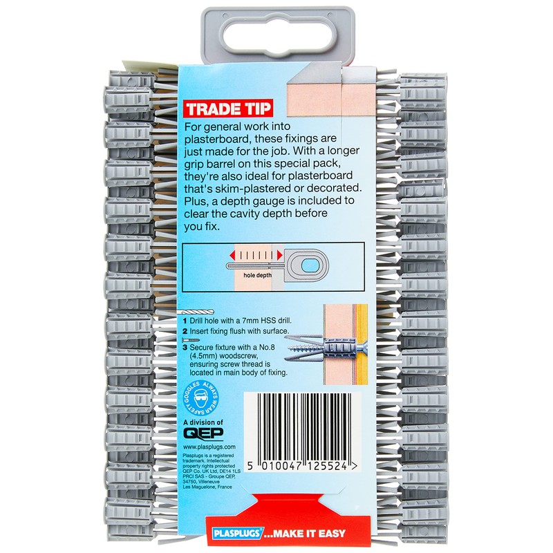 Plasplug SCF552 Plasterboard Fixings Value Pack Includes 50 Fixing, 1