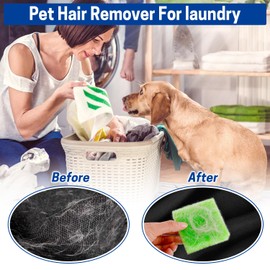 12pcs Reusable Pet Hair Remover Sponges for Laundry - Ultra-Stick Polyurethane Cat Dog Hair Catcher Lint Collector for Washing Machine - Dual Color Design 7x7x2.5cm