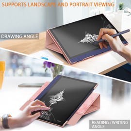 Xuanbeier Rotating Case Compatible with Onyx BOOX Note Air2 10.3 Inch Paper Tablet Protective Case with Pen Holder and Stand Function, Pink