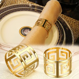Napkin Rings Gold Napkin Rings Wedding Modern Napkin Rings Napkin Buckles Leaves Universal Napkin Rings Set for Wedding Party Dinner Anniversary Table Decoration 6 Pieces (Gold)