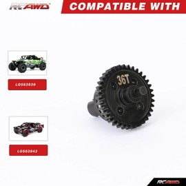 36T Center Differential #45 Steel Gears Diff Output Aluminum Diff Case for Losi 1/10 Baja Rey Rock Rey Hammer Rey U4 Upgrade Parts (Silver)