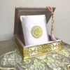 VOGUEHOMEDECOR Velvet Covered Quran and Pearl Tasbih in Wooden Decorative