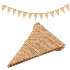 13Pcs Burlap Banner, 12FT Triangle Flag,DIY Hand Banner for Home Decoration, Holiday, Birthday, Wedding, Party, and Christmas Decoration