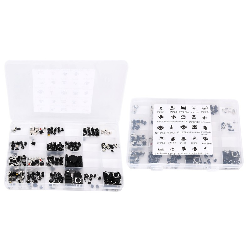 250pcs Tact Push Switch Micro Combination Kit 25 Values Boxed