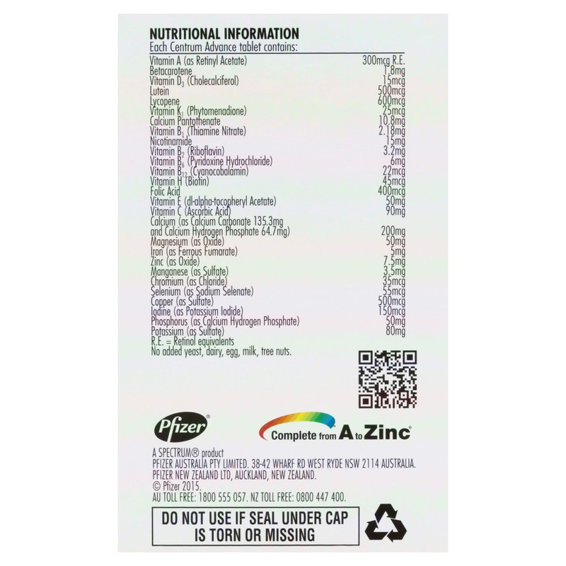 Centrum Advance 60 Tablets