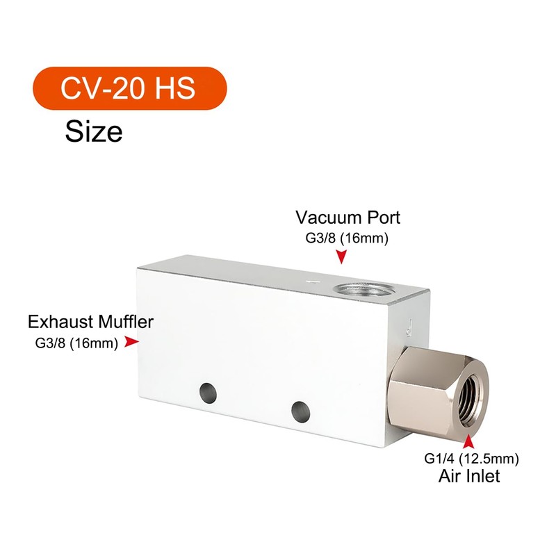 NACX CV-20HS Vacuum Generator, G3/8" Female Thread Dia Aluminum Alloy