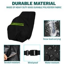 QYMOTO XL Large Snow Blower Cover, 600D Waterproof Windproof Winter Outdoor Storage Cover Fit Snow Joe, Craftsman,Poulan,Ariens,Toro Electric Snowblower Cover 24 Inch to 30 Inch 32 Inch