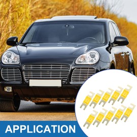 A ABSOPRO AFS Mini ANL Fuse 40A Metal Plastic Black Gold Tone (Set of 10)