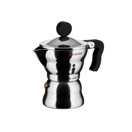 Alessi AAM33/1 - Design Espresso Coffee Maker, Aluminum and Thermoplastic Resin, 1 Cup, Black Handle