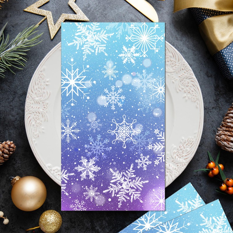 OXYLIPO 120Pcs Christmas Winter Snowflakes Guest Napkins for Wedding Birthday