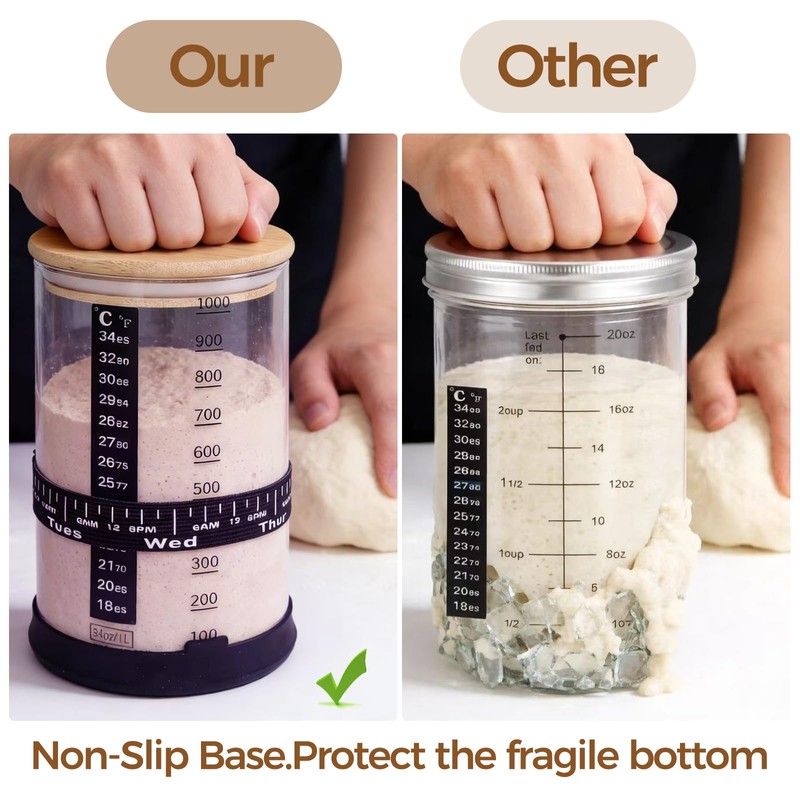 BRIRILINE Pro Sourdough Bread Starter Kit - 34 oz sourdough