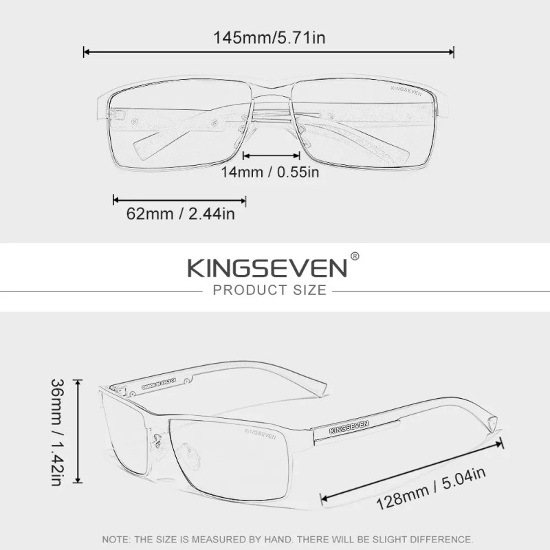 Gafas De Sol Cuadradas Polarizadas Kingseven Para Hombre