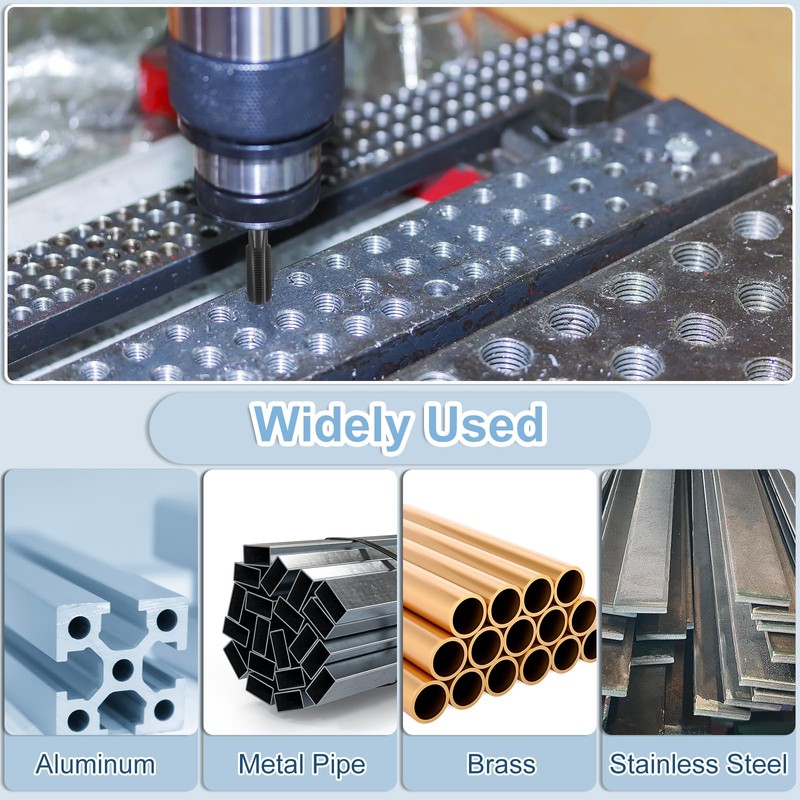 sourcing map Straight Flute Thread Tap, M8 x 1 Metric