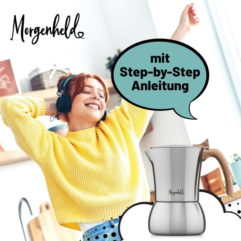 Morgenheld Flow Espresso Maker Stainless Steel with Reducing Strainer -