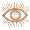 Nordic Makeup Mirror Rattan Woven Eye Shape Wall Hanging Mirror