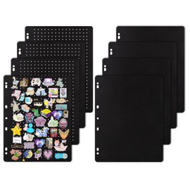 Enamel Pin Display Pages, Display and Trade Collection Pins in Any 3-Ring or 4-Ring Binder,8 Flip-Pages (4 Page Holes Felt,4 Page Thin Felt) Hold up to 320 Pins (Pins Not Included)